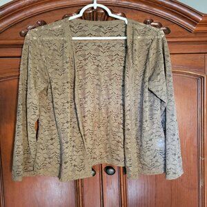 Lace cardigan - med tan khaki color